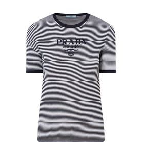 Logo Striped Silk Sweater