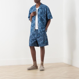 Printed Chambray Cargo Shorts
