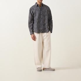 Seersucker Check Relaxed Casual Shirt