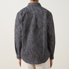 Seersucker Check Relaxed Casual Shirt