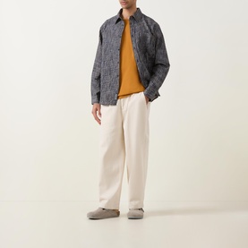 Seersucker Check Relaxed Casual Shirt