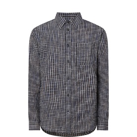 Seersucker Check Relaxed Casual Shirt