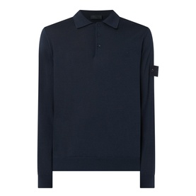 Logo Fine Knit Polo Sweater