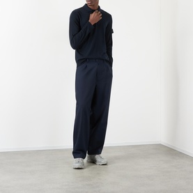 Logo Fine Knit Polo Sweater