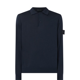 Logo Fine Knit Polo Sweater