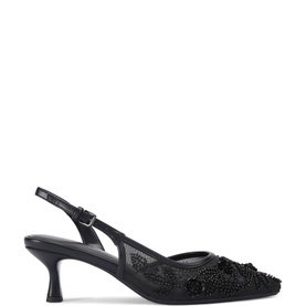 Aria Low Beaded Heels
