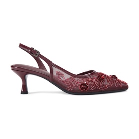 Aria Low Beaded Heels