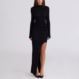 Anais Thigh Split Gathered Dress