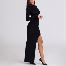 Anais Thigh Split Gathered Dress
