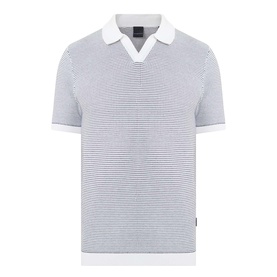 Structured-Knit Polo Sweater