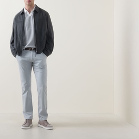 Structured-Knit Polo Sweater