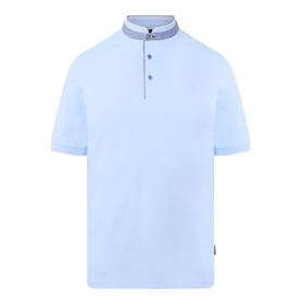 Collarless Logo Polo Shirt