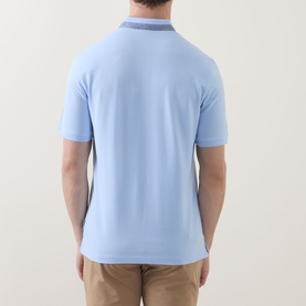 Collarless Logo Polo Shirt