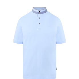 Collarless Logo Polo Shirt