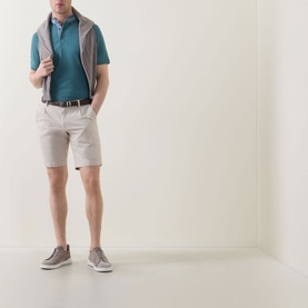 Collarless Logo Polo Shirt
