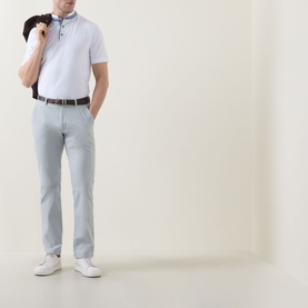 Collarless Logo Polo Shirt