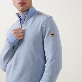 Pin-Dot Half-Zip Sweater