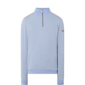 Pin-Dot Half-Zip Sweater