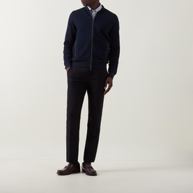 Ribbed Structure Bomber Jacket