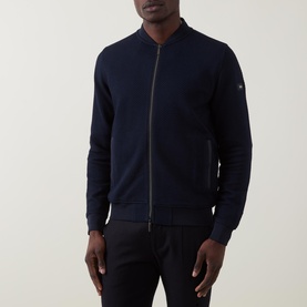 Ribbed Structure Bomber Jacket