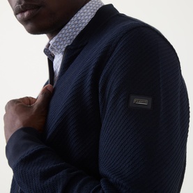 Ribbed Structure Bomber Jacket