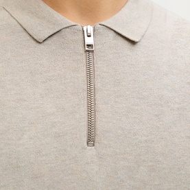 Emil Zip Knitted Polo Sweater