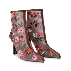 Transform Floral Mesh Heeled Ankle Boots
