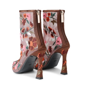 Transform Floral Mesh Heeled Ankle Boots