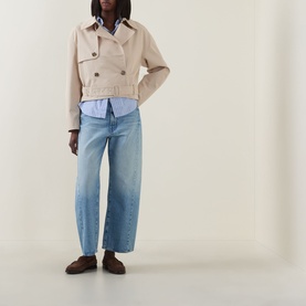 Water-Repellent Short Trench Jacket