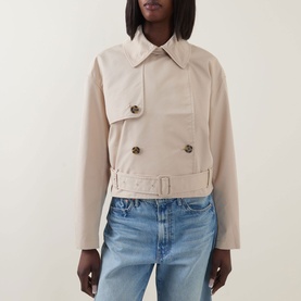Water-Repellent Short Trench Jacket
