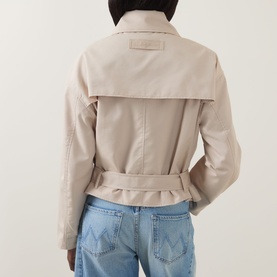 Water-Repellent Short Trench Jacket