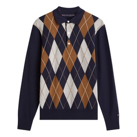 Flag Logo Argyle Rugby Sweater
