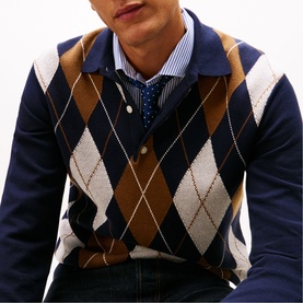 Flag Logo Argyle Rugby Sweater