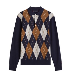 Flag Logo Argyle Rugby Sweater