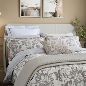 Alba/Maira Duvet Set Charcoal & Tan