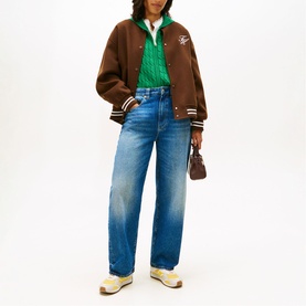 Mid-Rise Tapered Barrel Leg Jeans