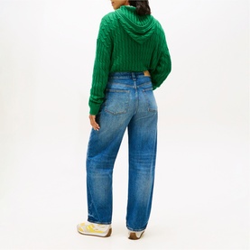 Mid-Rise Tapered Barrel Leg Jeans