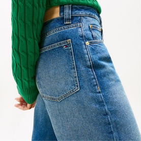 Mid-Rise Tapered Barrel Leg Jeans