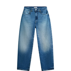 Mid-Rise Tapered Barrel Leg Jeans