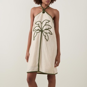Coconut Embroidery Mini Dress