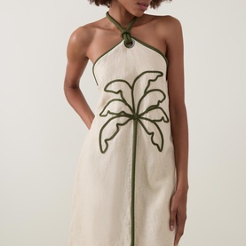 Coconut Embroidery Mini Dress