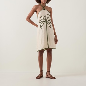 Coconut Embroidery Mini Dress