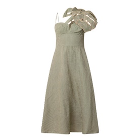 Monstera Leaf Appliqu&eacute; Dress