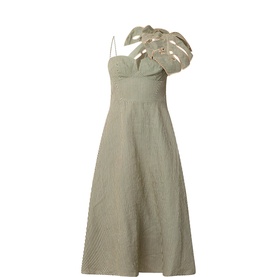 Monstera Leaf Appliqu&eacute; Dress