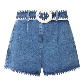 Crochet Detail Denim Shorts