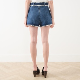 Crochet Detail Denim Shorts