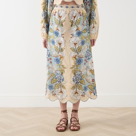 Garden Scarf Flared Skirt