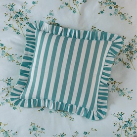 Candy Stripe Cushion Aqua