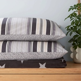 Beach House Duvet Set Linen & Grey