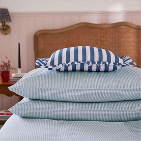 Gingham Duvet Set Blue